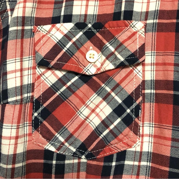 Torrid Plaid Camp Shirt Womens Plus SZ 2X Button Down Red Blue Classic Americana - Picture 5 of 11